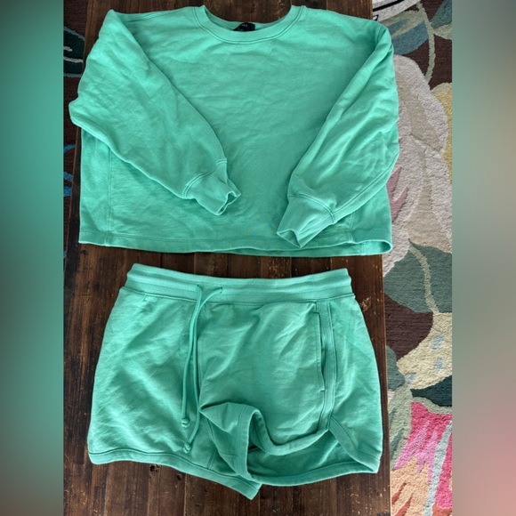 J. Crew University Terry Crewneck Sweatshirt in Classic Green - Picture 7 of 8